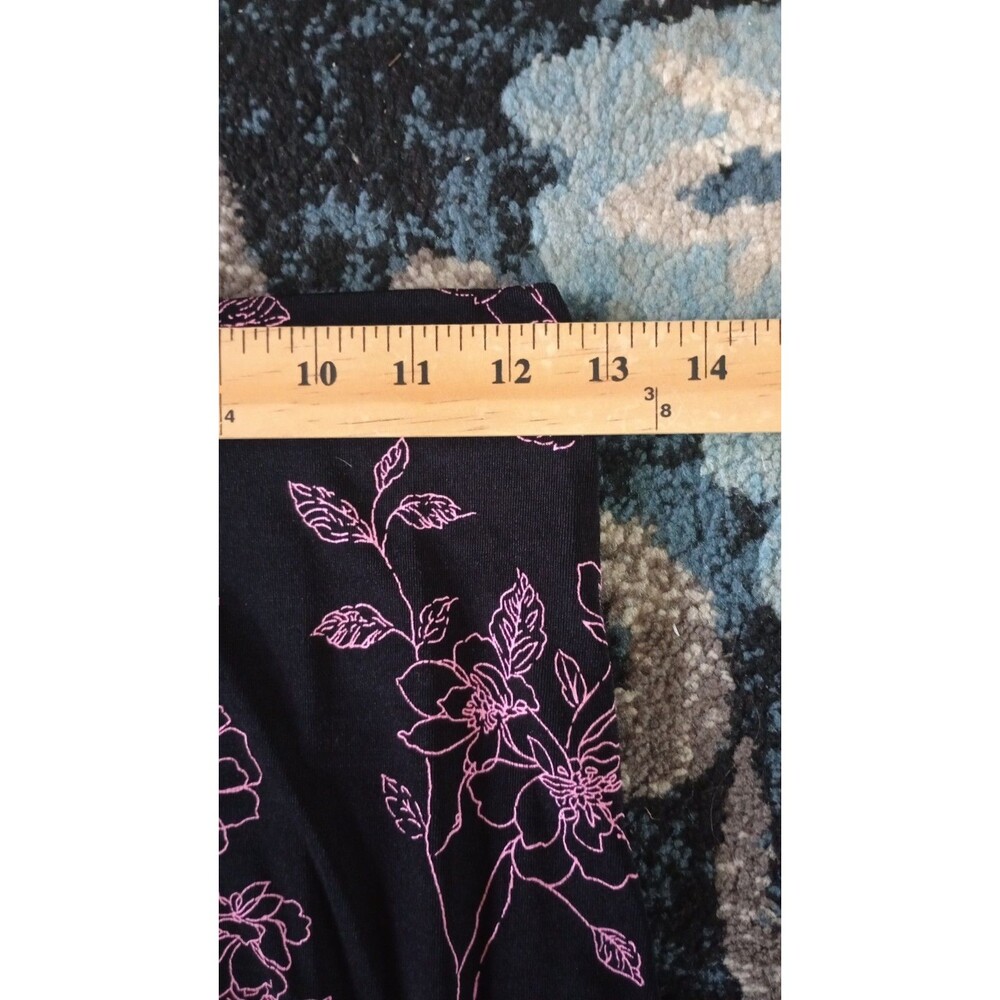 Vtg Slouchy Stretchy Floral Maxi Skirt Black Pink Fairy Whimsy Art Sz S Cottage - Picture 5 of 7